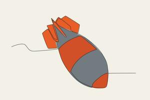 cor ilustração do uma nuclear arma vetor