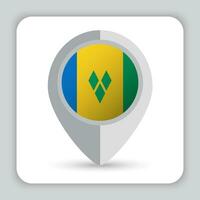 santo Vincent e a granadinas bandeira PIN mapa ícone vetor