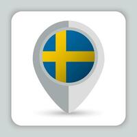 Suécia bandeira PIN mapa ícone vetor