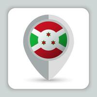 Burundi bandeira PIN mapa ícone vetor