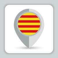 Catalunha bandeira PIN mapa ícone vetor