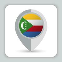 Comores bandeira PIN mapa ícone vetor