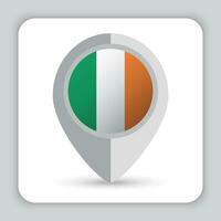 Irlanda bandeira PIN mapa ícone vetor