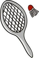 uma badminton e uma peteca vetor ou cor ilustração