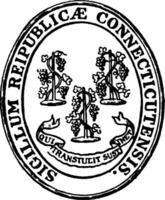 a foca do a Estado do Connecticut sigilo reipublicae connecticutensis,vintage ilustração vetor