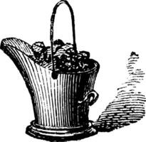 carvão balde, vintage ilustração. vetor