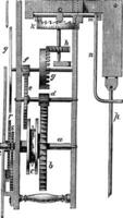 huygens relógio ou pêndulo relógio vintage gravação vetor