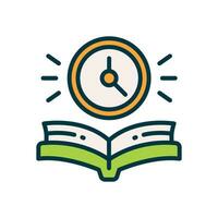 livro Tempo ícone. vetor preenchidas cor ícone para seu local na rede Internet, móvel, apresentação, e logotipo Projeto.