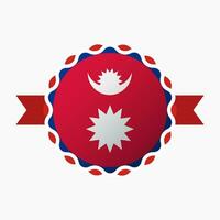 criativo Nepal bandeira emblema crachá vetor