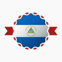 criativo Nicarágua bandeira emblema crachá vetor