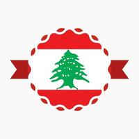 criativo Líbano bandeira emblema crachá vetor
