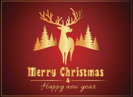 régio carmesim celebração, alegre Natal e feliz Novo ano elegância, Natal cartão vetor