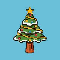 pixel arte desenho animado Natal árvore personagem ilustração jogos estilo vetor