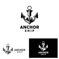 âncora logotipo simples elegante Projeto marinho navio vetor ícone símbolo ilustração