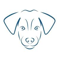 azul cachorro cabeça logotipo isolado em branco fundo. minimalista linhas desenhando vetor