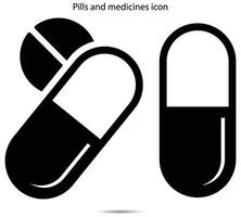 pílulas e medicação ícone, vetor ilustração