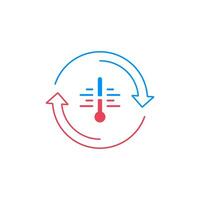 resfriamento e aquecimento sistemas logotipo, ar condicionamento serviço ícones, clima ao controle conceito vetor