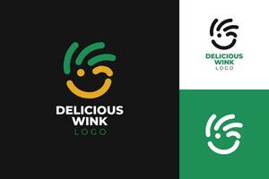 delicioso dedo logotipo ícone símbolo simples moderno estilo Projeto para companhia corporativo do Comida e bebida amarelo verde Preto e branco cor vetor