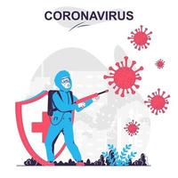 conceito de desenhos animados isolados de coronavírus. vetor