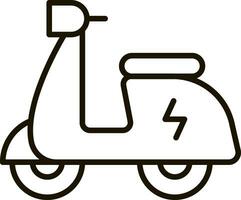 elétrico moto linha ícone ilustração vetor