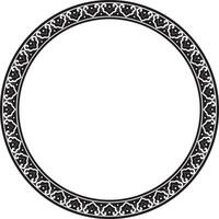 vetor monocromático Preto volta chinês ornamento. quadro, fronteira, círculo, anel do ásia povos do a leste.