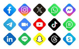 social meios de comunicação logotipos ilustração vetor