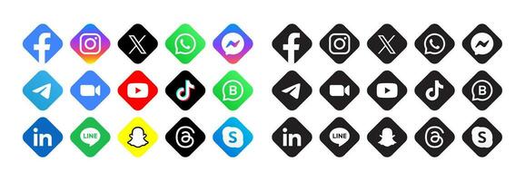 social meios de comunicação logotipos ilustração vetor