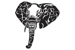 elefante cabeça tatuagem Projeto vetor