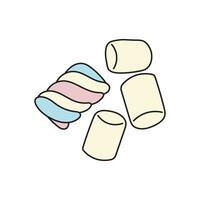 crianças desenhando desenho animado vetor ilustração marshmallow isolado em branco fundo