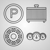 conjunto de ilustração vetorial de ícones de serviço de carro isolado no fundo branco vetor