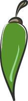 desenho animado verde Pimenta com a exclamação marca vetor ou cor ilustração