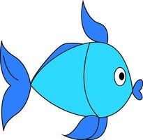 azul e luz azul peixe vetor ilustração em branco fundo
