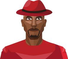 africano masculino vestindo vermelho chapéu ilustração vetor em branco fundo