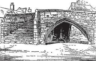 Crowlândia ponte, vintage ilustração. vetor