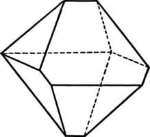 distorcido octaedro vintage ilustração. vetor