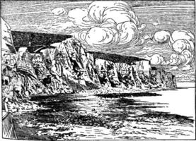 a falésias do Dover, vintage ilustração. vetor