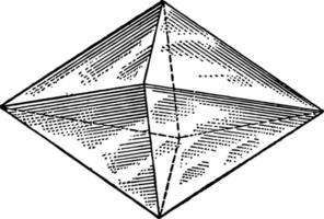 segundo certo quadrado octaedro vintage ilustração. vetor