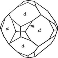 dodecaedro e trapezoedro vintage ilustração. vetor