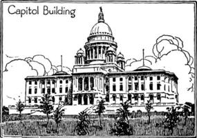 Rhode ilha capitólio construção vintage ilustração vetor