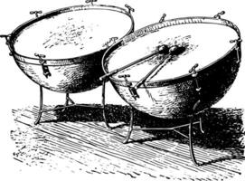 chaleira tambor, vintage ilustração. vetor