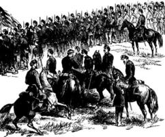 batalha de ilustração vintage de malvern hill vetor