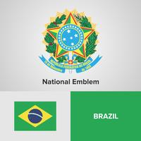 Emblema nacional, mapa e bandeira vetor