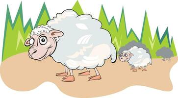 ovelha ou ovis Áries, ilustração vetor