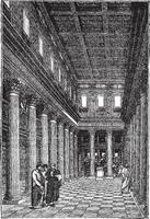 interior do a basílica do Pompeia vintage gravação vetor