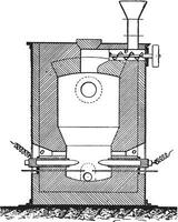 elétrico forno para a fabricação do fósforo, vintage gravação. vetor