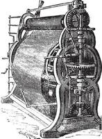 lã fábrica ou cochilando máquina a folha, vintage gravação. vetor