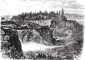 chaudiere rio cai, em quebeque, Canadá vintage gravação vetor