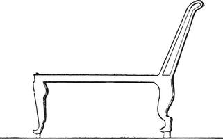 egípcio cadeira tombado encosto, vintage gravação. vetor