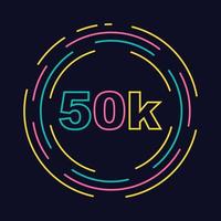 50.000 seguidores com estilo de desenho vetor