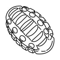 ícone de cachorro frisbee disco voador flexível. doodle desenhado à mão ou estilo de ícone de contorno vetor